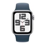 Apple Watch SE 2nd Gen 40mm LTE Silver, Storm Blue Band M/L - imagine 2