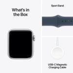 Apple Watch SE 2nd Gen 40mm LTE Silver, Storm Blue Band M/L - imagine 3