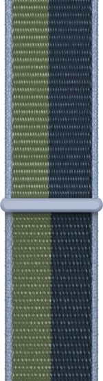 Curea Apple Watch Sport Loop, 45mm, Abyss Blue/Moss Green - imagine 2