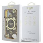 Husa pentru iPhone 16 - Guess IML Peony On 4G Background MagSafe (GUHMP16SH4PYEEW) - Brown - imagine 4