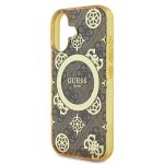 Husa pentru iPhone 16 - Guess IML Peony On 4G Background MagSafe (GUHMP16SH4PYEEW) - Brown - imagine 5